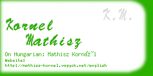 kornel mathisz business card